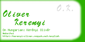 oliver kerenyi business card