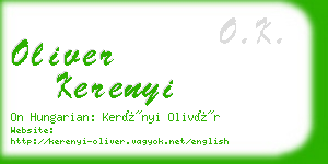 oliver kerenyi business card